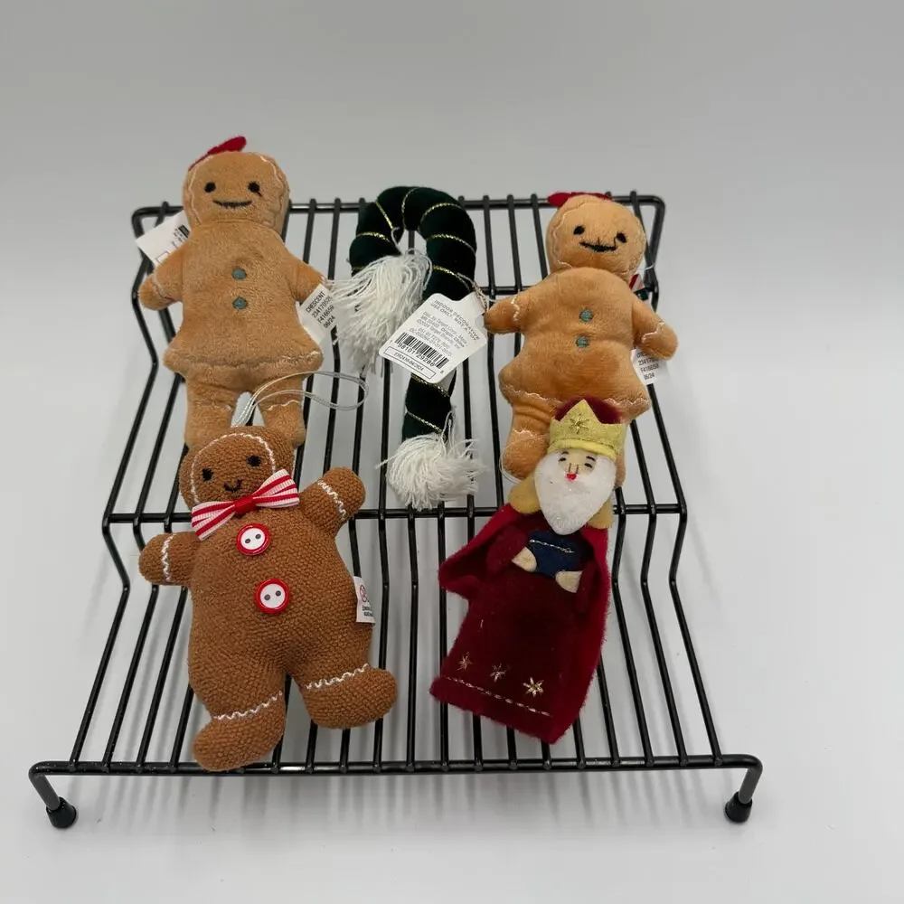 Gingerbread Plush  Candy‎ Cane Nativity Assorted Ornament Lot Holiday Decor New